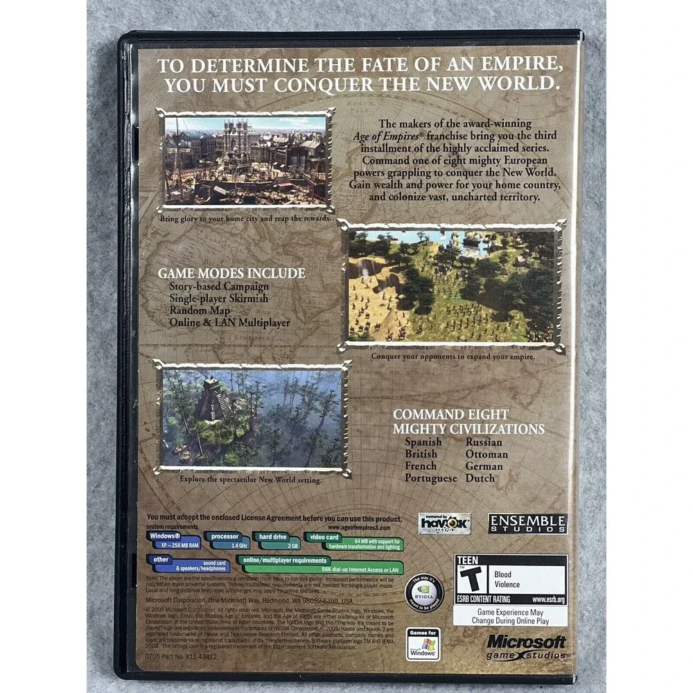 Vintage Age of Empires III The WarChiefs Collectors Edition PC Game Microsoft